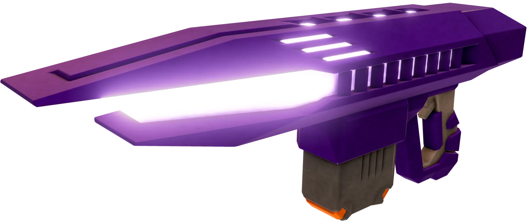A compact purple plasma cannon with a glowing core